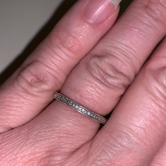 Princess-Cut & Round Diamond Bridal Set, Size 5 - Picture 6 of 7